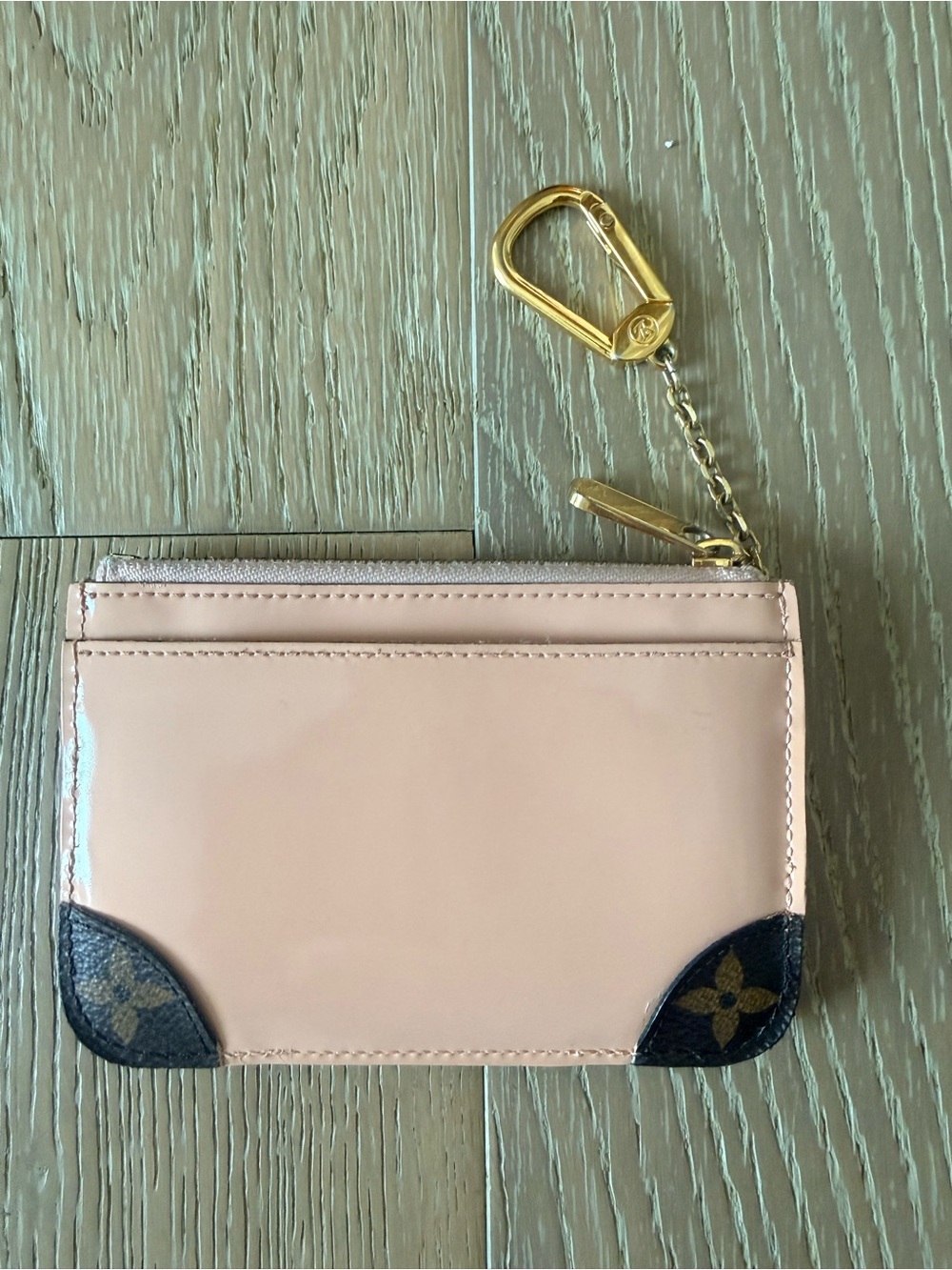 Louis Vuitton Pink Leather Card & Key Holder with Gold Hardware